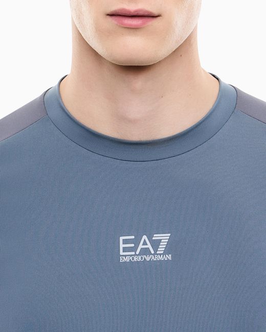 EA7 Blue Slim-Fit T-Shirt Ventus 7 for men