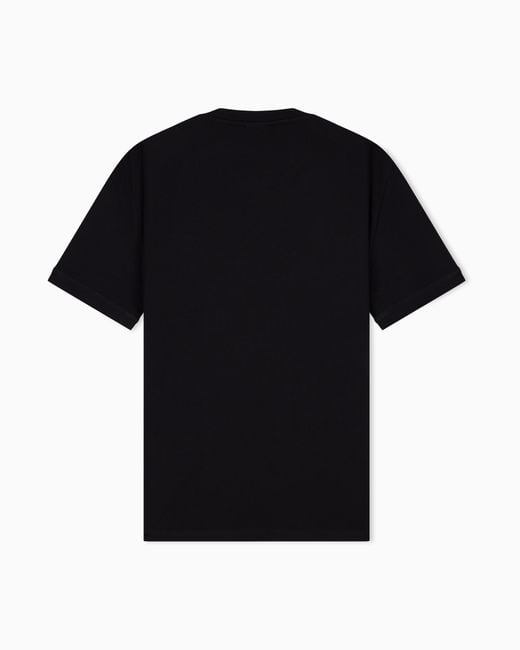 EA7 Black T-Shirt Logo Series Regular Fit Cotton Jersey for men
