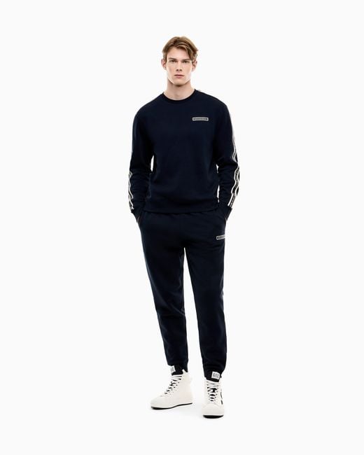 EA7 Blue Sweatshirt Logo Series Regular Fit Jersey for men