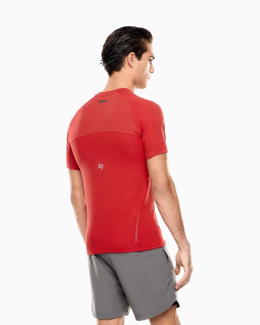 EA7 Red Dynamic Athlete T-Shirt for men