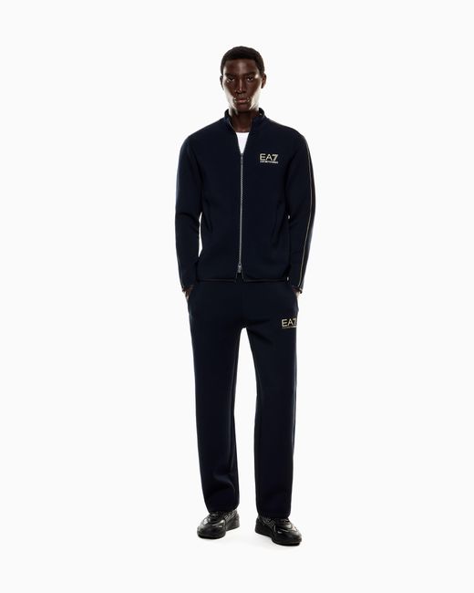 EA7 Label Sweatshirt Aus Einer Viskose-Mischung in Blue für Herren