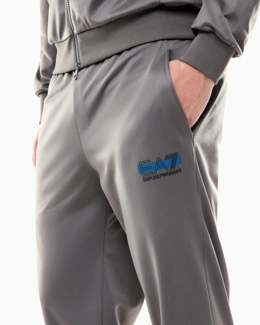 EA7 Gray Tracksuit Visibility With Hood And Full Zip for men