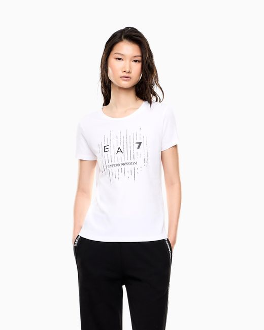 EA7 White Stretch Jersey T-Shirt