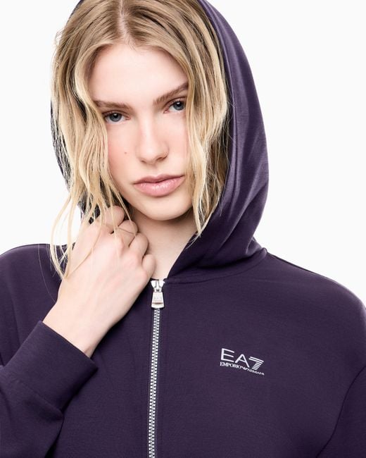 EA7 Purple Hoodie Natural Ventus 7 Regular Fit