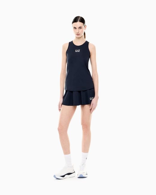 EA7 Blue Breathable Technical Top With Stretch For Tennis Pro