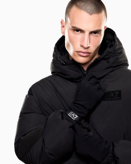 EA7 Black Technical Fabric Gloves