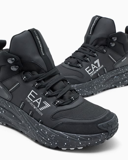 EA7 Black Boot Crusher Sonic Waterproof With Rubber Sole