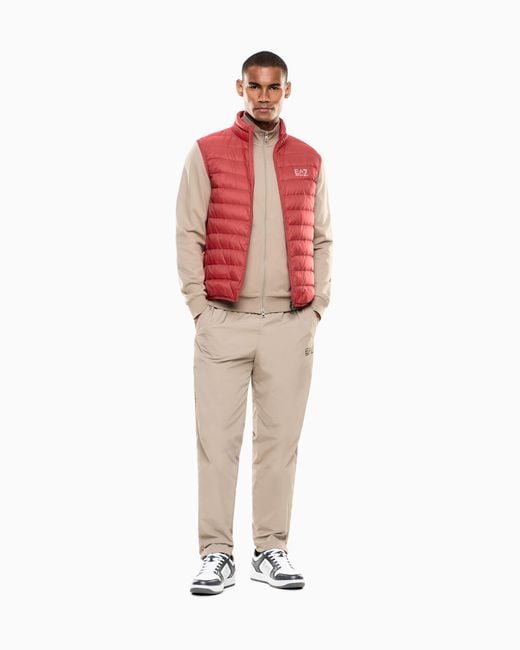 EA7 Red Packable Gilet With Zip And Down Padding Core Identity for men