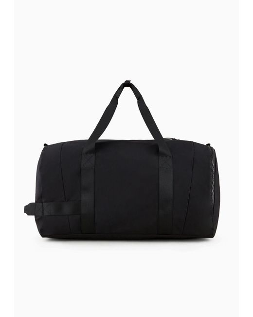 EA7 Black Technical-fabric Duffel Bag With Oversized Logo