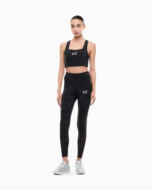 EA7 Black Medium-Support Sports Bra