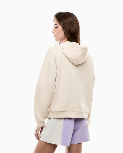 EA7 Natural Graphic Series Cotton-Blend Hooded Sweatshirt With Floral Print