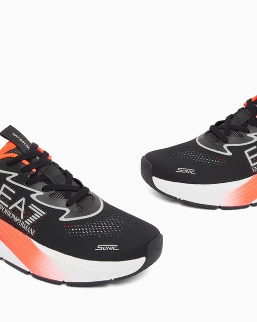 EA7 White Sneaker Crusher Sonic Mesh With Dual-Density Cushioning