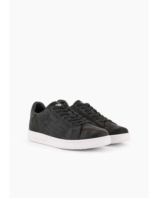 EA7 Black Classic Camouflage Sneakers