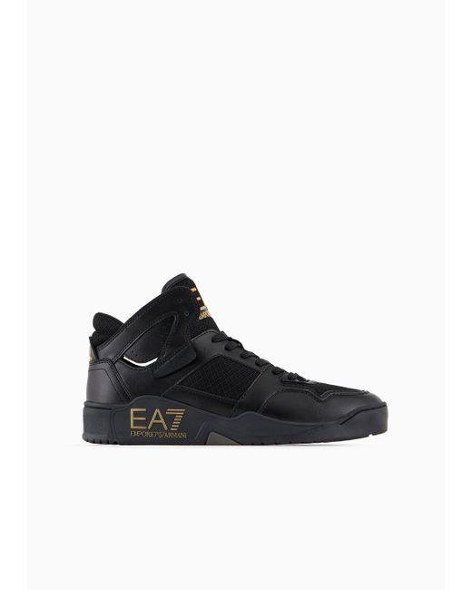 EA7 Black New Basket Sneakers