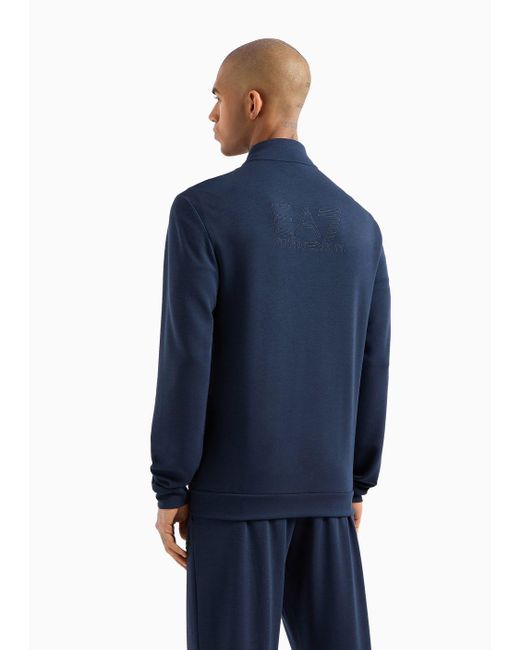 EA7 Blue Zip-up Sweatshirts for men
