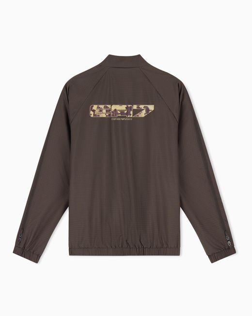 EA7 Brown Oversized Sweatshirt Graphic Series With Full Zip for men