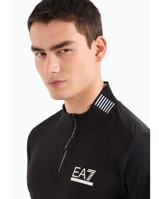 EA7 Golf Club Poloshirt Aus Ventus7-funktionsgewebe in Black für Herren
