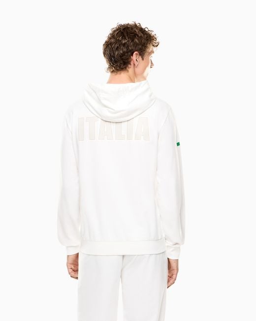 Italia Team Felpa Con Cappuccio di EA7 in White