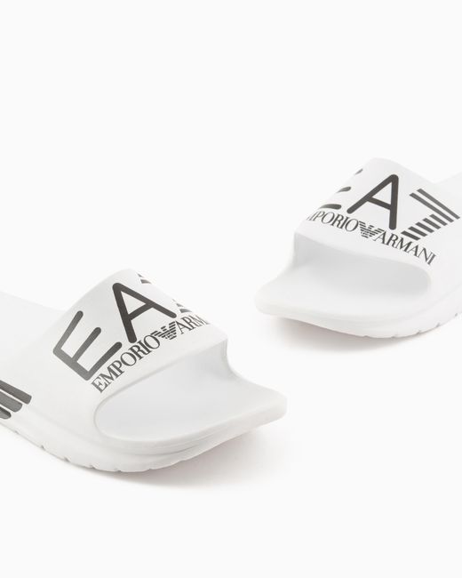 Slides di EA7 in White da Uomo