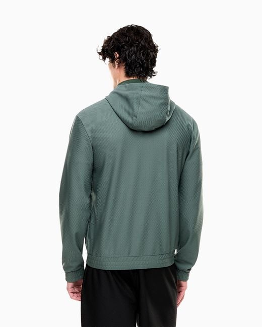 EA7 Green Premium Label Technical Fabric Hooded Sweatshirt for men
