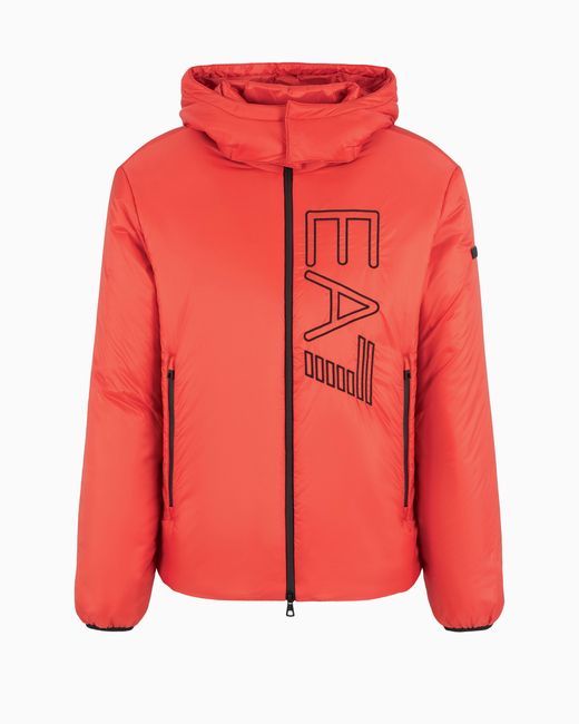 Giacca Imbottita Con Cappuccio di EA7 in Red da Uomo