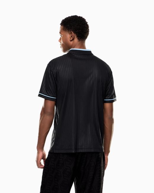 EA7 Black Soccer Technical-Jersey T-Shirt for men