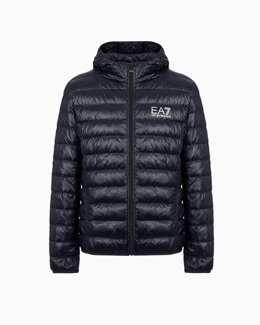 Piumino Packable Core Identity Con Cappuccio di EA7 in Blue da Uomo