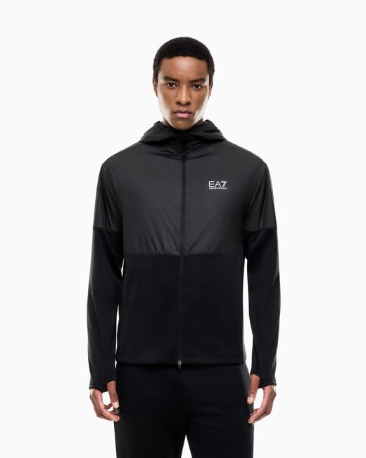 EA7 Black Sweatshirt Vigor 7 Regular Fit Technical for men