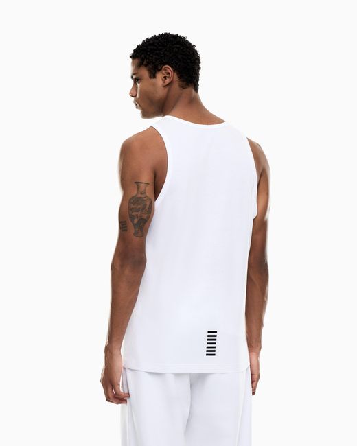 EA7 White Core Identity Cotton Jersey Tank Top for men