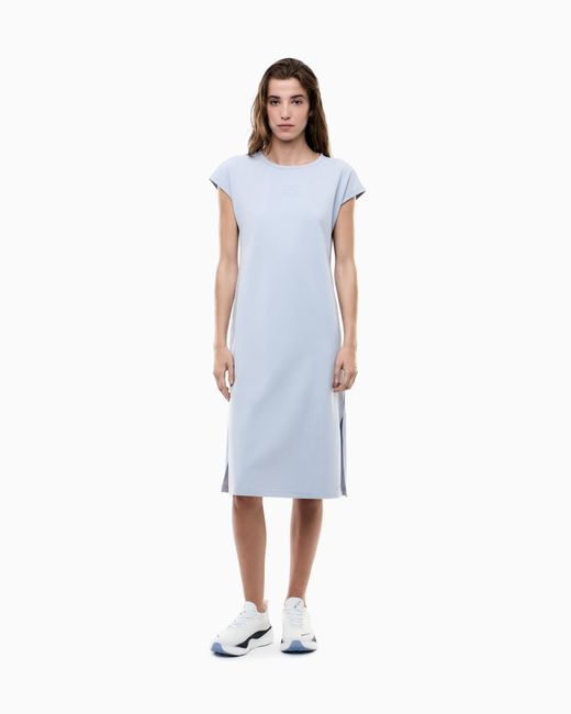 EA7 Blue Logo Series Stretch Jersey Dress