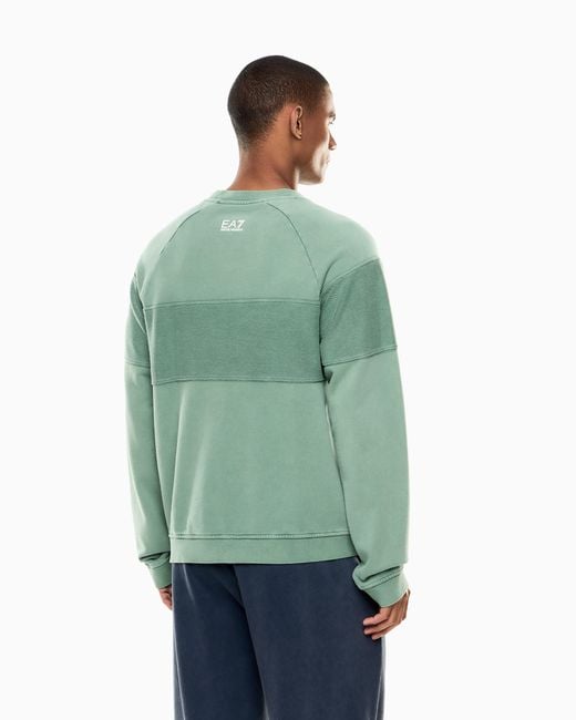 EA7 Green Pure Cotton Logo Series Sweatshirt for men
