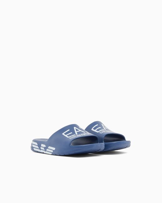 EA7 Blue Crusher Distance Slides With Oversized Logo