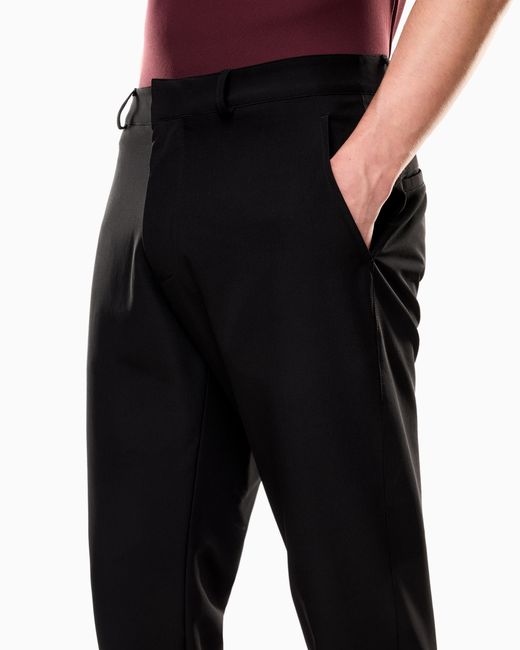 EA7 Black Slim-Fit Pants Golf Pro for men