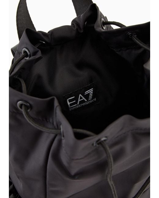EA7 Black Logo Tape Technical Fabric Backpack
