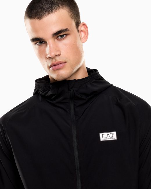 EA7 Black Dynamic Athlete Zip-Up Sweatshirt for men