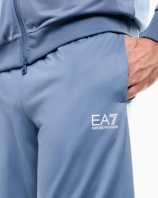 EA7 Blue Technical-Fabric Core Identity Tracksuit for men