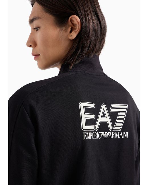 EA7 Black Visibility Cotton-jersey Jumpsuit for men