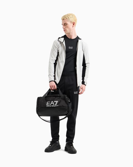 Borsone Tessuto Tecnico Con Tracolla E Logo A Contrasto Ls di EA7 in Black