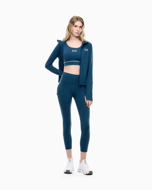 EA7 Blue Slim-Fit Full-Zip Hoodie Ventus7