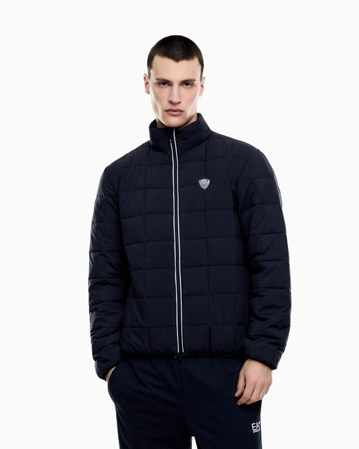 EA7 Blue Premium Shield Technical-Fabric Jacket for men