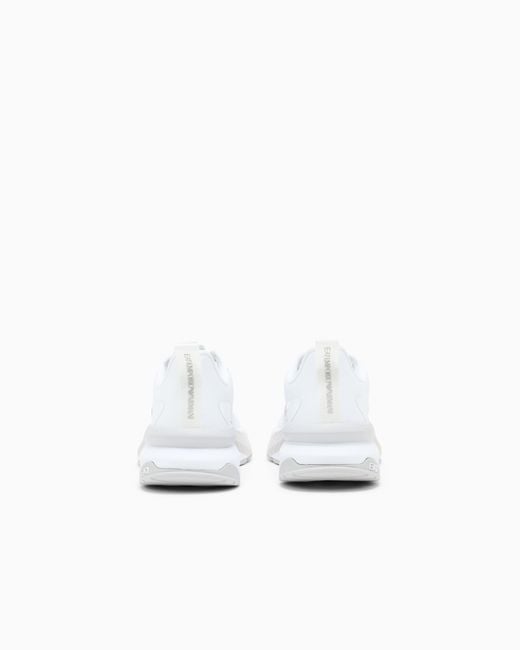 EA7 White Sneaker Crusher Sonic Mesh With Dual-Density Cushioning