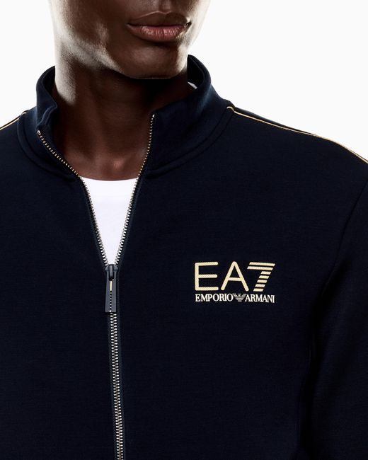 EA7 Label Sweatshirt Aus Einer Viskose-Mischung in Blue für Herren
