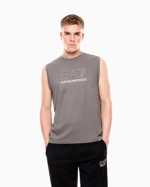 EA7 Gray Visibility Tank Top for men