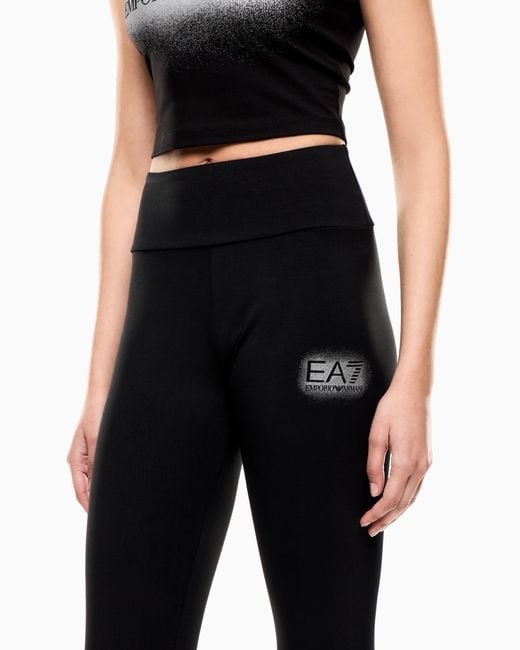 EA7 Black Visibility Stretch-Jersey Leggings