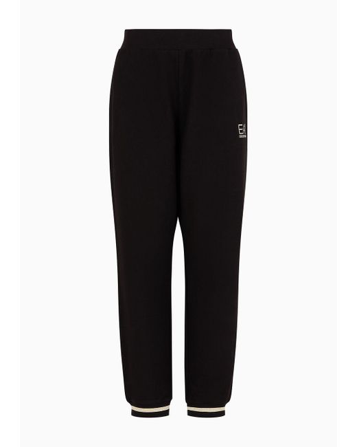 Pantaloni Jogger Core Lady Plus Size In Cotone Stretch di EA7 in Black