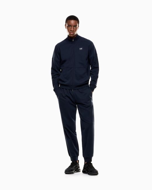 EA7 Blue Cotton Visibility Tracksuit for men