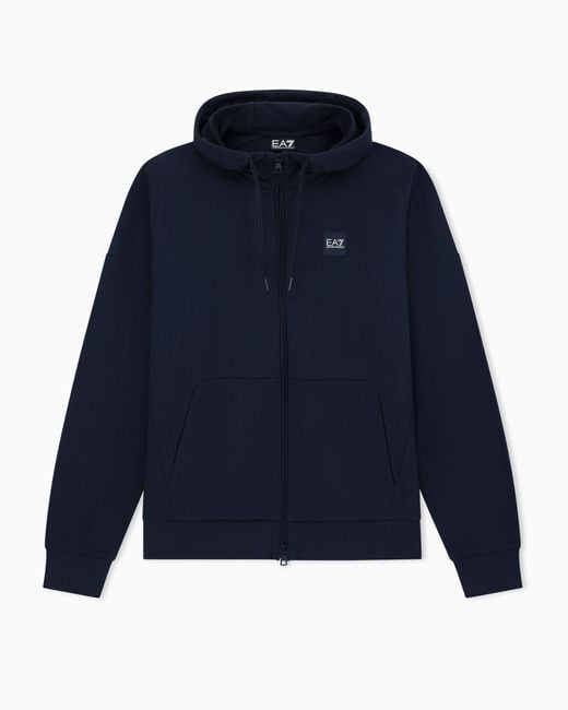 Felpa Con Cappuccio Visibility di EA7 in Blue da Uomo