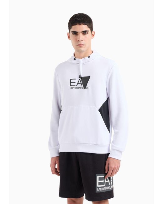 EA7 Visibility Sweatshirt Mit Kapuze Aus Funktionsgewebe in White für Herren