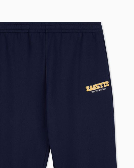 EA7 Blue Jersey Trousers Logo Series for men