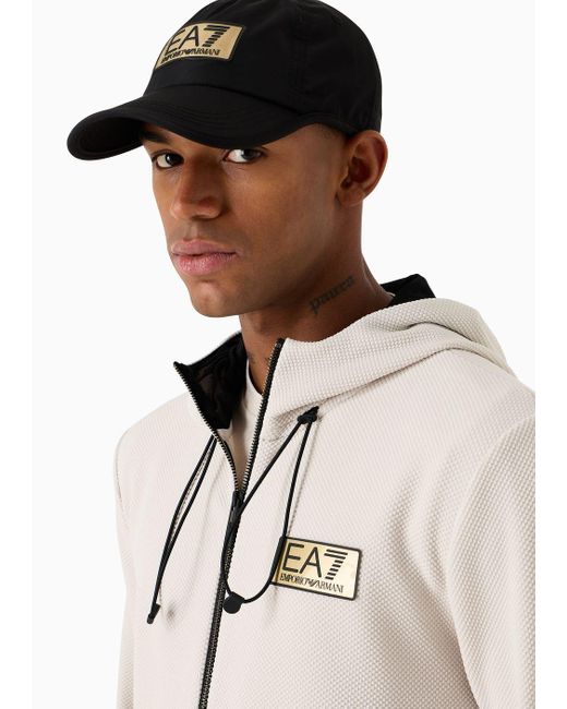 EA7 Gold Label Sweatshirt Mit Kapuze Aus Elastischem Funktionsgewebe in White für Herren